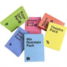 Cartas de Jogos de Natal Contra: Pacote Salva América, Pacote Nostalgia dos Anos 90, Pacote Teatro, Pacote de Cartas de Imagem 1, Pacote de Cartas de Imagem 2, Pacote de Cartas de Imagem 3, Mini Expansão, Material Resistente de Cartão, Jogo Interativo para Diversão e Entretenimento em Noites de Festa