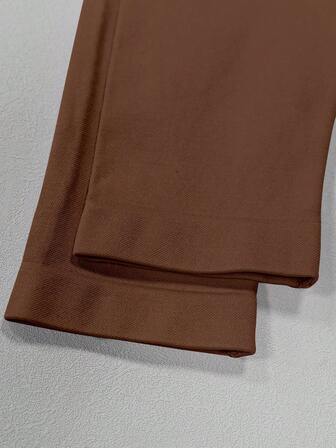 1条高腰加厚瑜伽裤，带口袋，女士款，收腹，四向弹力，适合运动和跑步