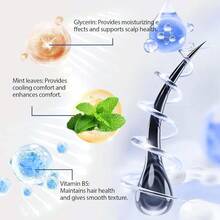 Scalp Thickening Essence, Suitable For Both Men And Women, Promotes Regeneration | Contains Salicylic Acid, Mint, And Phyto-Caffeine For Scalp Care | Non-Greasy, Lightweight, Enhances And Thickens Hair Essence. - Xanh và trắng - Xem 6