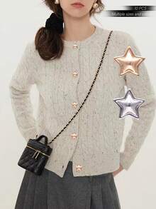 10pcs/Set Metal Five-Pointed Star Buttons, Versatile Decoration For Women's Shirts, Cardigans, Coats, Sweaters, Suits, Uniforms, DIY Crafts, Bouquets, Shoes, Hats, Sewing & Household Tools Accessories - Multicolor - View 6