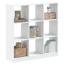 Libreria Larryhot bianca 102x32x108 cm in legno ingegnerizzato, resistente e durevole, facile da montare, stile decorativo, adattA, Per riporre soprammobili, statuette, libri, piccoli oggetti, ecc. - Bianco - Visualizzare 1