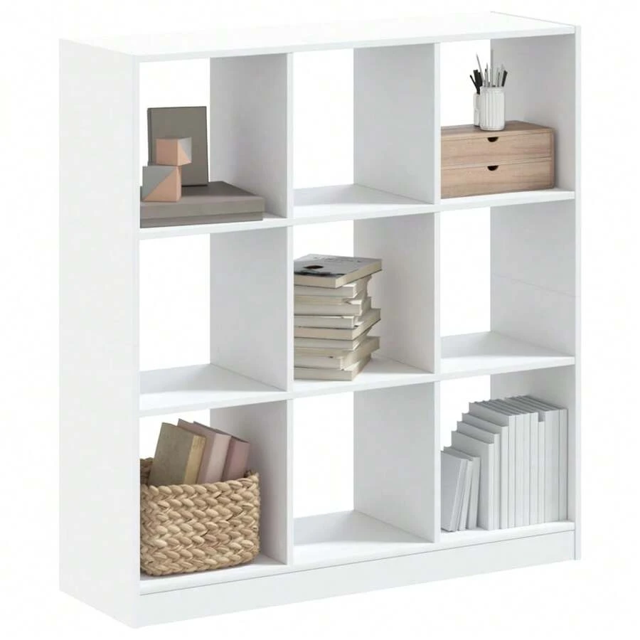Libreria Larryhot bianca 102x32x108 cm in legno ingegnerizzato, resistente e durevole, facile da montare, stile decorativo, adattA, Per riporre soprammobili, statuette, libri, piccoli oggetti, ecc. - Bianco - Visualizzare 1