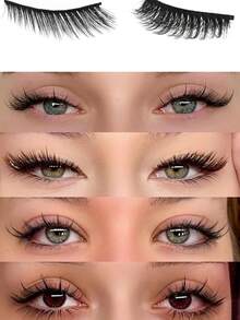 5 Pairs Cat Eye Faux Mink Lashes, Curled, Volumized, Elongated Winged Eyelashes, Soft & Comfortable, Self-Adhesive