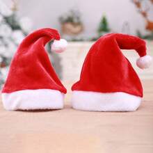 Christmas Party Santa Hat For Kids, Soft Plush Elf Christmas Hat With White Fuzzy Ball, Festive Xmas Accessories For Children Holiday Photos & Family Gatherings (Toddler To Youth Sizes)