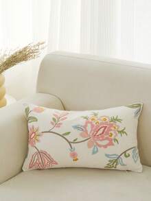 LCUHPCL 1 pièce Housse de coussin décoratif avec broderie florale, décoration pour le salon, la chambre à coucher, les fêtes, pour toutes les saisons - Multicolore - Voir 10