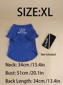 这款轻便的宠物服装适合猫狗穿着，采用字母印花圆领T恤设计，适合小型猫咪和法国斗牛犬。春、夏、秋季居家或外出穿着都非常合适，让您的爱犬更加快乐。（本产品尺码偏小，建议购买大1-2个尺码）
