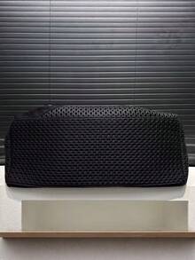 Y2K街头个性女士尼龙拼接单肩包大容量铆钉针装饰斜挎包拉链开合，纯色，时尚日常单肩包多档分离可拆卸肩带女士钱包非常适合日常使用，聚会派对，通勤旅行是一份超有品味的节日时尚心形礼物 - 黑色 - 查看 9