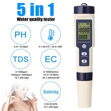 Probador digital de calidad del agua profesional multifuncional ph / EC / TDS / salinidad / termómetro - Blanco - Ver 4