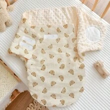 1 Stück super weiches Baby Pucktuch, Neugeborenen Anti-Erschrecken Schmetterling Pucktuch, 3D gepunktete Plüschdecke, dicke Schlafanzug Strampeldecke für Herbst/Winter, tolles Weihnachts-, Halloween-, Neujahrsgeschenk für Babys