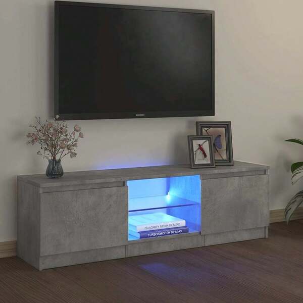 vidaXL Mobile Porta TV con Luci  Grigio Cemento 120x30x36 cm