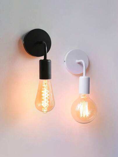 1/ Moderne Nordic Retro Iron Wand Lamp Holder, E27 Straight Sconce Lighting Fixture, Living Room, Bedroom, Bathroom, Kitchen, Balcony, Library (Bulb Not Included)