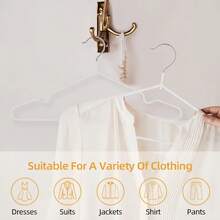 5/10/20pcs Non-Slip Rubber Coated Hangers With Grooved Design - Anti-Slip Hooks, Suitable For Home, Bathroom, Space-Saving Clothes Organizer (White) - Multicolor - View 6