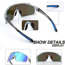 deportivas polarizadas para hombre mujer, conducción, pesca, ciclismo, bicicleta de montaña, protección. - Sombra Azul Cristal - Ver 3