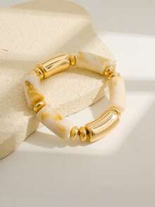 1 buc brățară vintage boho cu mărgele acrilice groase, accesoriu de lux la modă pentru femei, cupluri, petrecere, purtare zilnică