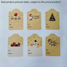 300pcs/600pcs Christmas Gift Tags, Santa Claus Gift Tags Stickers, Snowman Gift Tags Stickers, Self-Adhesive Christmas Tags Stickers, Christmas Gift Wrapping Labels, Christmas, Christmas Decorations, Christmas Pajamas, Christmas Gifts, Christmas Decor