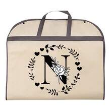 1个防尘衣物袋，防水衣物保护套，时尚26字母印花西装连衣裙衣物收纳袋，悬挂式衣柜整理袋，适用于学校、办公室、家庭、旅行、打包、收纳、返校季