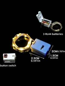 6.56ft/16.4ft[Sakura Fairy String Lights] - LED Rose Gold Flower String Lights, 200cm Floral Garland With Switch Control, Battery Powered, Plastic Material, Christmas Floral Decor Theme, Batteries Not Included, Switch Control, Suitable For Indoor Floral Decoration In Weddings And Special Occasions!