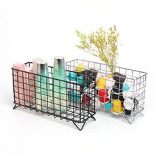 Metal Wire Storage Basket, Creative Desktop Organizer Basket, Wrought Iron Storage Rack, Office Desk Organizer Basket - Coffee Capsule Storage Box - Multi-Function Desktop Storage Box - Bathroom Toiletries Storage - Suitable For Kitchen, Bathroom, Living Room, Bedroom, Office And Other Spaces, Desktop Organizer, Storage Box, Tissue Box, Cosmetic Storage Box, Pen Holder, Essential For Back To School - Multicolor - View 12