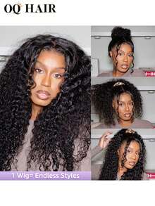 OQ Hair Wear & Go Natural Wavy Wig, No Glue Needed, 180% Density, 14-26 Inches, Invisible Drawstring, Flexible Fit, 360° Transparent Lace, Pre-Cut & Pre-Plucked, Suitable For Romantic Occasions, Pre-Bleached Hair, Natural Hairline, Daily Wear, Beginner Friendly, Fast Shipping, Gift Included, Suitable For Women And Casual Wear - SNatural - View 2