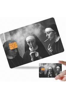 1/2pcs New Charming Women's Fun Credit Card Stickers, Smoking Credit Card Stickers, Suitable For Electronic Benefit Transfer (EBT), Waterproof, Transportation, Keys, Credit Cards, Debit Cards, Card Protectors, Protect Bank Cards, Bubble-Free, High Quality, Suitable For Small Chip Cards (Random Style) - Multicolor - View 3