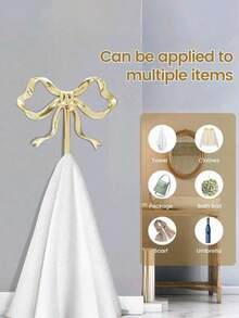 Móc treo tường nơ vàng, móc treo nơ vàng, móc treo tường nơ bằng đồng thau, móc treo cửa, móc treo khăn, móc treo áo khoác bằng đồng thau, móc trang trí cho đám cưới, phòng tắm, phòng khách, trang trí nhà bếp, móc treo tường bằng kim loại đồng thau cho phòng khách phòng tắm - Nhiều màu - Xem 3