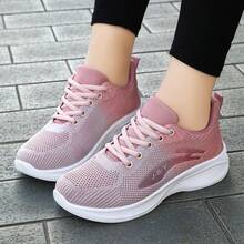 Zapatos deportivos casuales de suela blanda, zapatos individuales transpirables, zapatos de malla, zapatos para correr de suela gruesa - Rosa - Ver 3