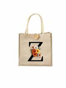 Bolso de tela con estampado de letras, bolso de tela estampado, bolso con decoración de botones, bolso grande de capacidad minimalista, bolso de tela casual y portátil de gran capacidad, bolso de compras multifuncional, nuevo diseño, gran capacidad, compañero de compras, bolso de hombro, bolso de tela, bolsa de almuerzo, lonchera, bolso cruzado, para mujer, uso diario, cita - Multicolor - Ver 31