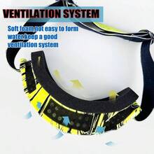Gafas de motocicleta, gafas de motocross, gafas a prueba de viento y polvo para ATV, gafas de carreras resistentes a los arañazos, gafas de esquí, gafas de protectoras con marco de resina de PU negro y lentes de colores - Marco verde + lente transparente - Ver 3