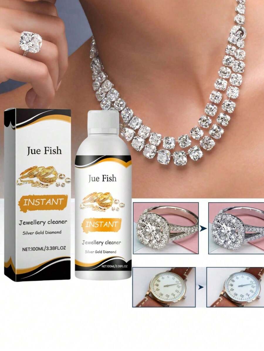 100ml/3.38oz Jewelry Cleaning Liquid - Jewelry Care - Stain Remover - Cleaner For Gold, Silver And Glass Surfaces