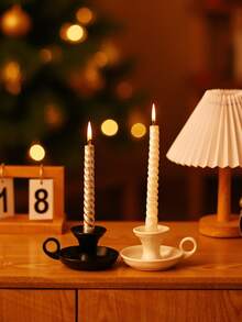 Portavelas de Navidad - Apto para velas rectas, artesanía de cerámica, diseño creativo, estilo minimalista | Adecuado para regalos, festivales, fiestas, decoración del hogar y de escritorio Decoración navideña Decoración de habitaciones Decoración de invierno