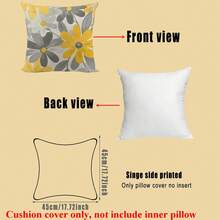 2件装新品 | 惊艳！ | 黄灰雏菊图案装饰抱枕套/沙发靠垫套，数码印花，适用于户外抱枕装饰、沙发、客厅、床，不含枕芯 - 黃&白 - 查看 5