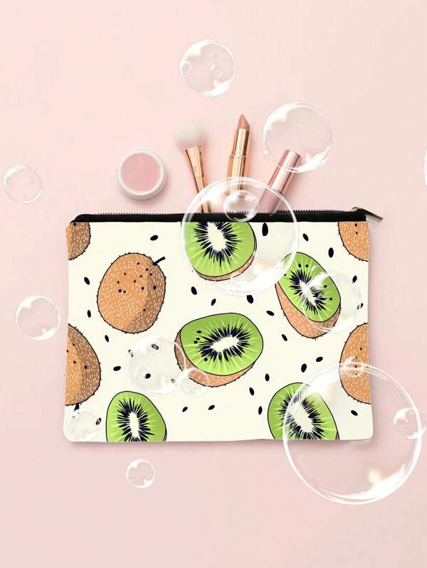 1/3/12pcs Double-Sided Printed Toiletry Bag - Kiwi Fruit Print, Vibrant Fruit-Themed Party Storage, Perfect Gift For Nature-Loving Friends, Ideal For Travel, Vacation, Business, Holidays, Storage, Fitness, Outdoor Use, Christmas Gift,Makeup Pouch,Cosmetic Bag,Travel Essential,Large Capacity,Large Makeup Bag,Christmas Gifts,Pouch,Travel,Gifts For Women,Women's Necessaire,Travel Essential,Pouch,Clutch / Small Handbag,Necessaire,Makeup Organizer,Makeup Organize,Pouch,Brush Holder,Mini Pouch,Large Capacity Pouch