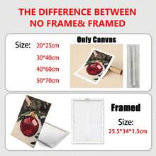 Half A Red Christmas Tree Ornament Print. Red Christmas Ornament. Printable Christmas Canvas Wall Art. Warm And Vintage Style Print. Warm And Festive Print Canvas Wall Art, Room Poster, Home Decor, Room Decor Aesthetic, Room Decor Supplies. Room Decor, Optional Frame - 2PCS - View 5