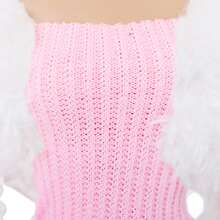 30厘米娃娃服装套装：白色毛绒夹克、粉色修身连衣裙、帽子、鞋子、包（不含娃娃）、公主玩具生日/节日礼物