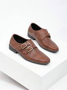 男童棕色时尚尖头经典复古牛津鞋 - 棕色 - 查看 1
