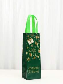 6pcs Christmas Wine Gift Bags With Handles, Reusable Thick Christmas Wine Bottle Wrapping Paper Bags, Perfect Holiday Birthday Party Bags For Wine, Champagne, Whiskey, Christmas Gifts, Home Decoration, Assorted Colors And Styles