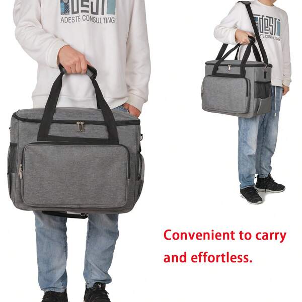 1pc Colorful Polyester Sewing Machine Carrying Case - A Portable Travel Tote Bag Suitable For Most Standard Sewing Machines And Accessories, With Multiple Pocket Storage Organizer