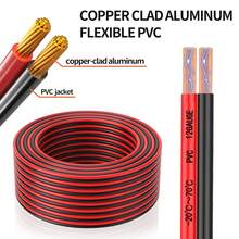12 Gauge Wire , 2 Conductors Electrical Wire Red Black Cable, Flexible/Low Voltage/PVC 12 AWG Copper Clad Aluminum Extension Cord For Speaker, LED Strips, Automotive 12V/24V DC16.4FT/30FT/50FT/100FT