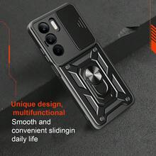 1 件黑色带滑动相机盖和旋转磁环支架，重型超薄防震混合坚固防摔保护套女士男士女孩手机壳苹果兼容 16pro/16promax/16plus/16/15pro/15promax - 藍色 - 查看 9