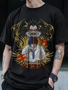 Anime Sweatshirt, Unisex Anime Tee, Aesthetic Anime, Unisex T-Shirt, Anime T-Shirt, Manga Anime Shir - 黑色 - 查看 1
