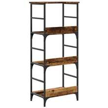 Libreria Larryhot in legno vecchio 50x33x117,5 cm in legno ingegnerizzato, resistente e durevole, facile da montare, stile decorativo, adattA, Per riporre soprammobili, statuette, libri, piccoli oggetti, ecc. - Castano - Visualizzare 6