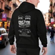 Sudadera Hondaa Civic Type R Unisex con Capucha - Negro - Ver 1