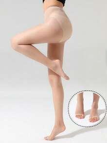 1 Pair Women's Sexy Open Toe Fishnet Tights, Ultra-Thin Pantyhose' Christmas Gift - Apricot - View 10