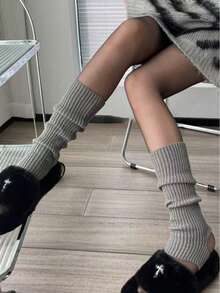 1 Paar Damen 168D gestrickte Stulpen Warme Strümpfe, JK Schulstil Beinwärmer, Ballett Tanzsocken, Herbst/Winter