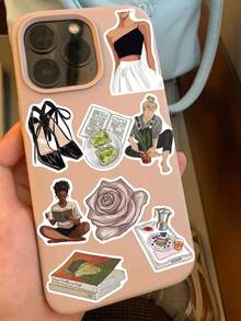 50张复古干净女孩贴纸唯美涂鸦贴花DIY剪贴簿手机笔记本电脑行李冰箱滑板装饰贴纸 - I - 查看 6