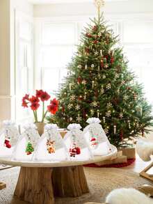 120/60/30/15-Piece Christmas Keychain Set, With Christmas Tree/Elk/Wreath/Santa Claus/Gingerbread Man Designs, Acrylic Material, Bag Pendant, Holiday Party Gift Set, Desktop Decoration, Souvenir Set, Suitable For Christmas Gifts, Holiday Decorations, And Gifts For Friends And Family