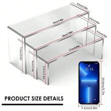 2025透明亚克力展示架，三层4毫米厚透明亚克力架，是收藏品展示架、派对蛋糕甜点架、悬浮式视觉流行人物展示架的理想之选