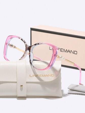 LINFEMAND Lunettes de mode surdimensionnées à œil de chat multicolore avec décoration de perles scintillantes, maquillage pour femmes, accessoire de fête haut de gamme, cadeau de vacances