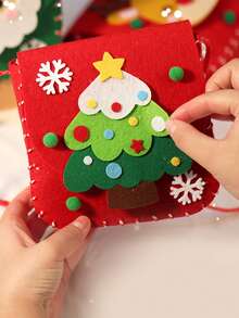 1pc Christmas Gift Bag, Handmade Mini Shoulder Bag, Felt Christmas Gift Bag, DIY Craft Kit, Christmas Eve Apple Bag, Candy Bag, Handmade Gift Suitable For Children