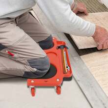 Kangten Rolling Knee Pads Platform W/ Wheeled Workers' Wheels Knee Pad Floor Tiles Tools LYNICESHOP Rolling Knee Creeper, 20.08" X5.51" Flooring Knee Pads With Full 360 Degree Turn Casters And Tool Tray, Multifunctional Garage Rolling Knee Creeper Pads For Home Workshop Auto Repairing A Nice Gift - 黑色和紅色 - 查看 3